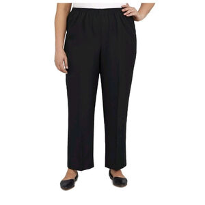 Alfred Dunner Pants Women's 20W Black Proportioned Short Classics Elastic Waist